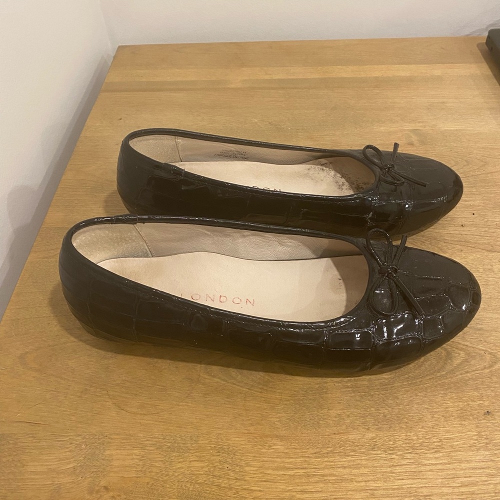 Sasha London black ballet flats – leather – comfortable – size 11